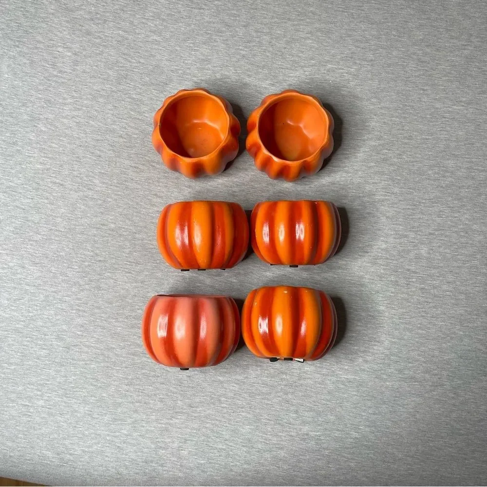 Target Orange 4” Round Pumpkin Ceramic Planter Pot 6 PCS. Set